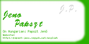 jeno papszt business card