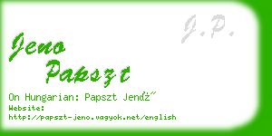 jeno papszt business card